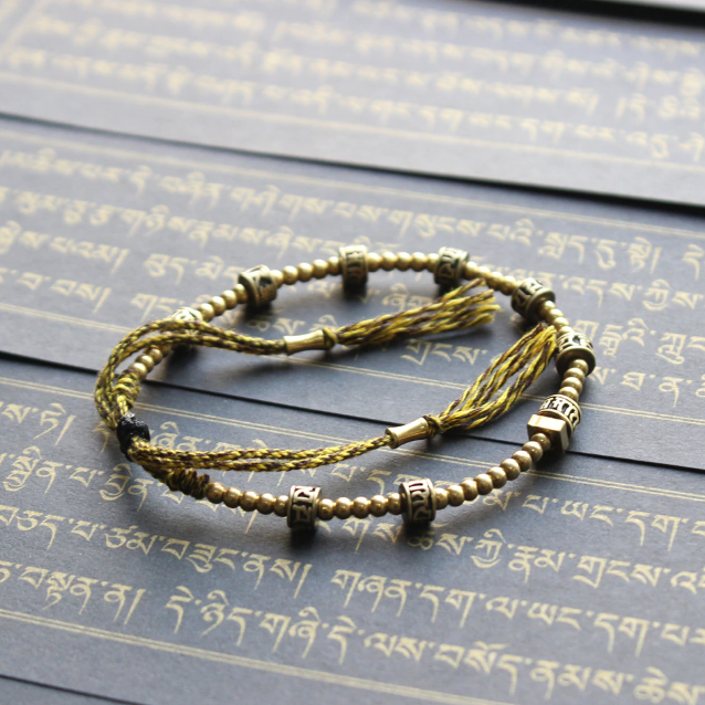 Pulseira Cobre Tibetano Original - Feita à Mão