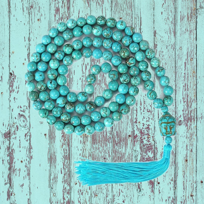 Japamala howlita Turquesa - 108 Contas