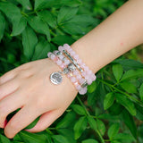 Japamala Pulseira Quartzo Rosa - 6mm