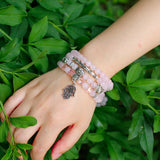 Japamala Pulseira Quartzo Rosa - 6mm