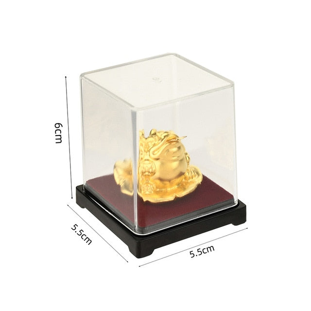 Sapo da Fortuna e da Sorte Folheado a Ouro 24k - Feng Shui