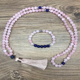 Japamala do Amor - Quartzo Rosa e Lazuli